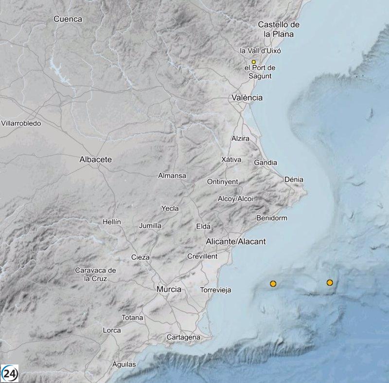 La costa de Cartagena, Murcia, sufre pequeños seísmos de magnitud 2,4 y 2,5 en Richter.