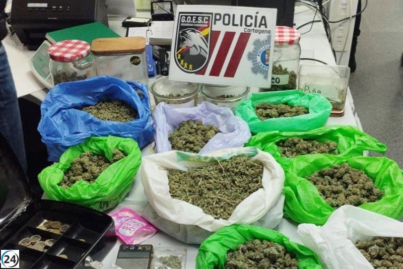 La Policía Local de Cartagena se incauta de cerca de 2 kilos de cannabis en San Félix