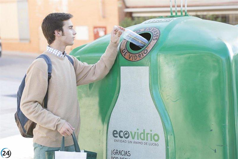 Murcia bate récords reciclando más de 24.200 toneladas de envases de vidrio en 2023.