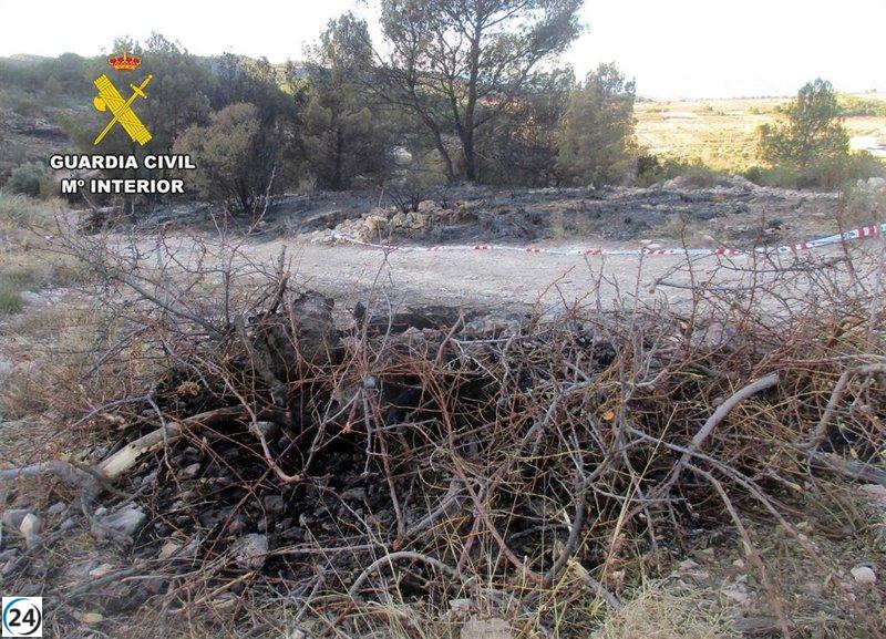 Agricultor de Lorca bajo investigación por posible negligencia en incendio forestal.