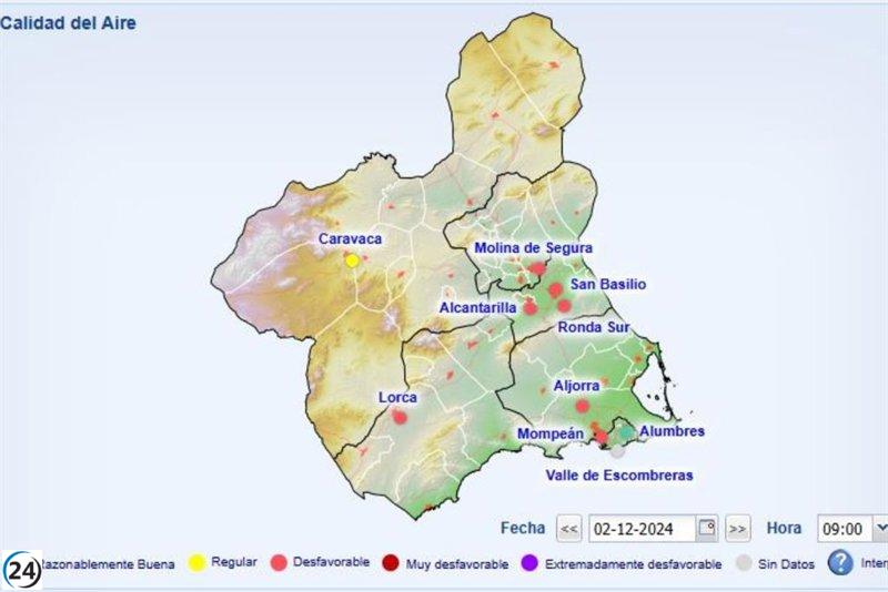Ayuntamientos de Cartagena y Lorca implementan medidas ante la contaminación del aire.