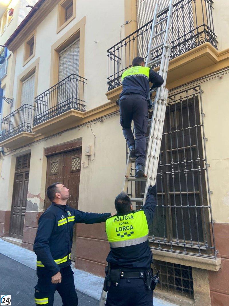 Capturado un ladrón en Lorca tras escalar una fachada y romper una ventana para robar.