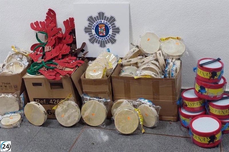 Policía de Cartagena confiscó instrumentos y adornos navideños potencialmente peligrosos para niños.