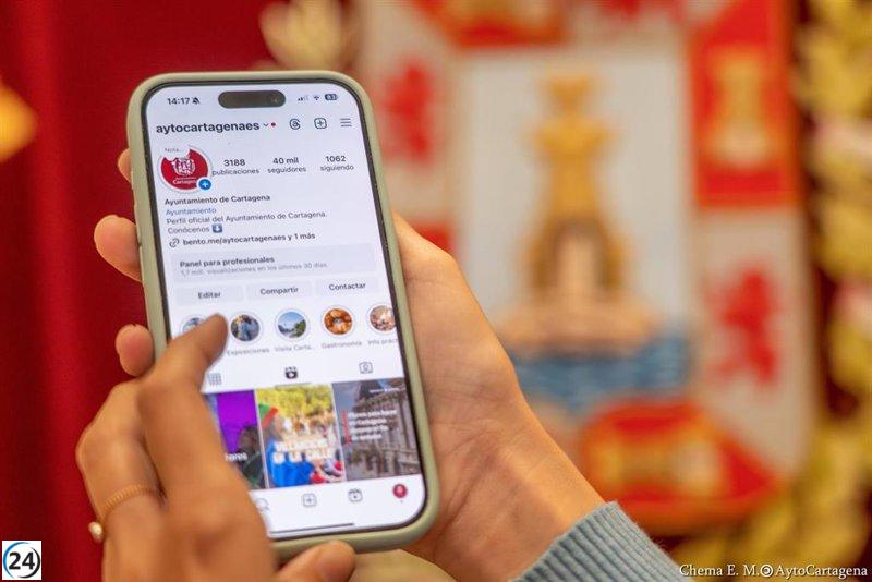 El Instagram del Ayuntamiento de Cartagena lidera en seguidores en la Región.