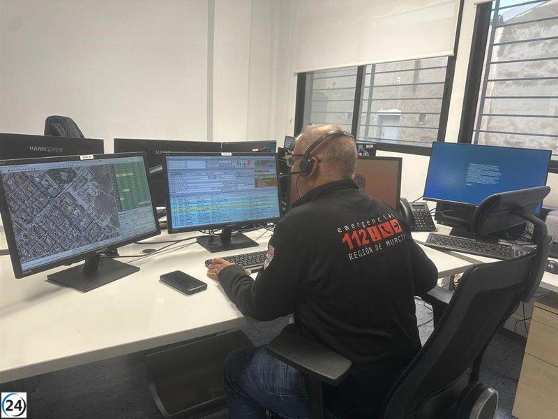 El '1-1-2' registra 1.291 llamadas en Nochevieja, predominando las de Murcia y Cartagena.