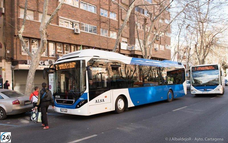 Descenso del 2,9% en usuarios de autobuses urbanos en diciembre en Murcia.