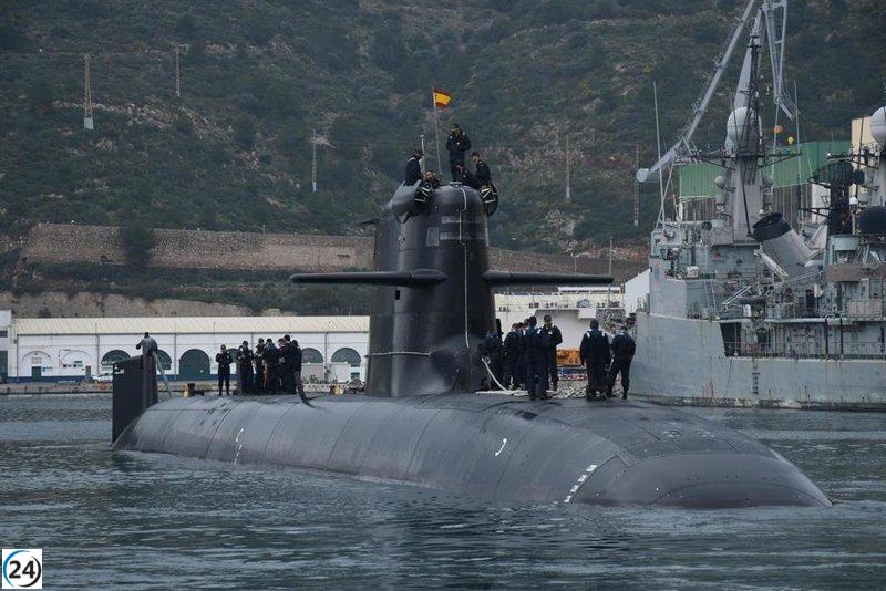 El submarino 'Isaac Peral' zarpa hoy en su primer viaje por aguas españolas desde Cartagena.