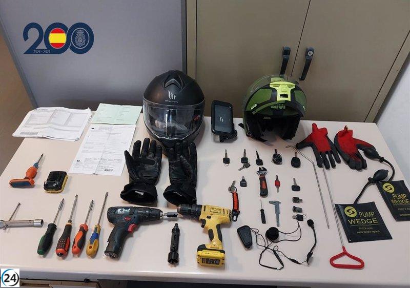 Capturan en Murcia a un ladrón experto en motos.
