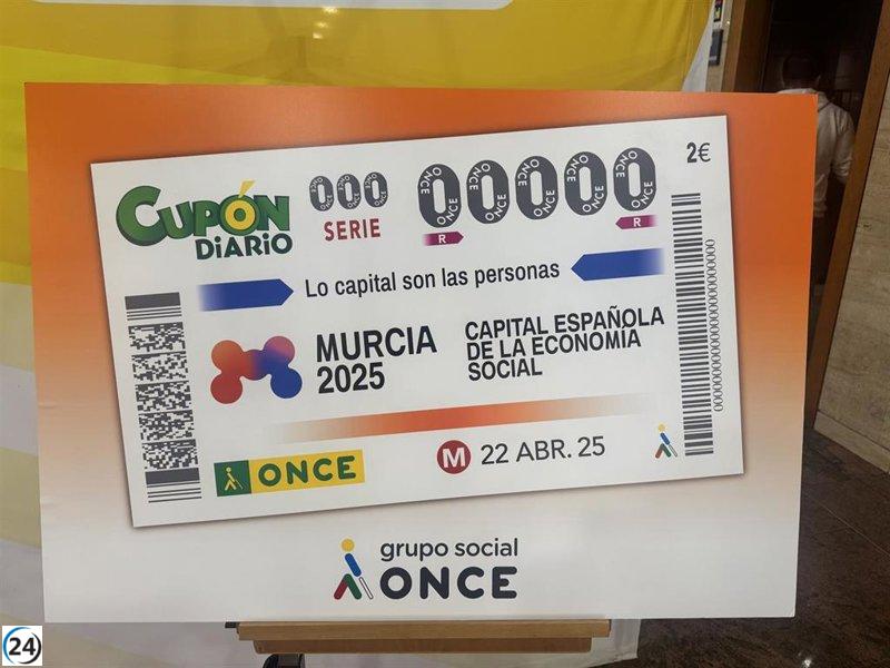 La ONCE lanza cinco millones de cupones en apoyo a Murcia, Capital Española de la Economía Social 2025.