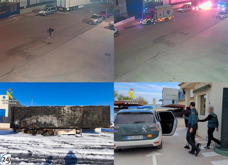 Arrestado sospechoso de causar tres incendios en Torre Pacheco, Murcia.