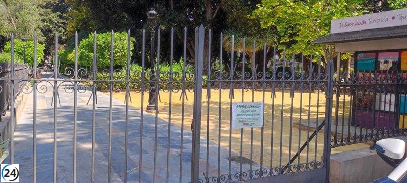 Murcia cierra jardines por amenaza de tormentas y lluvias.
