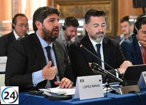 López Miras aboga por planes hidrológicos nacionales y respalda el trasvase Tajo-Segura.