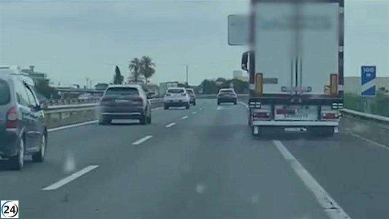 Camionero bajo sospecha por manejar drogado en la A-7 en Alhama, Murcia.