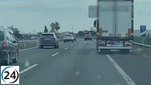Camionero bajo sospecha por manejar drogado en la A-7 en Alhama, Murcia.