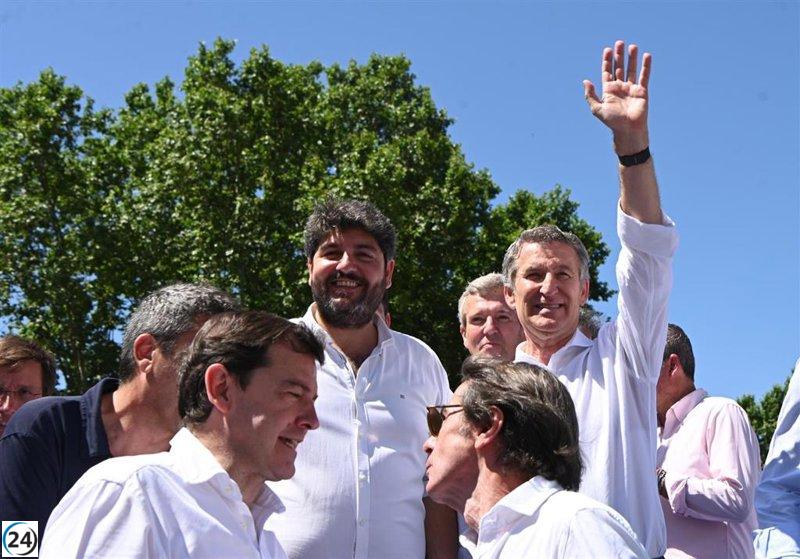 López Miras: “Los españoles deben escoger entre la corrupción de Sánchez y la honestidad de Feijóo”.