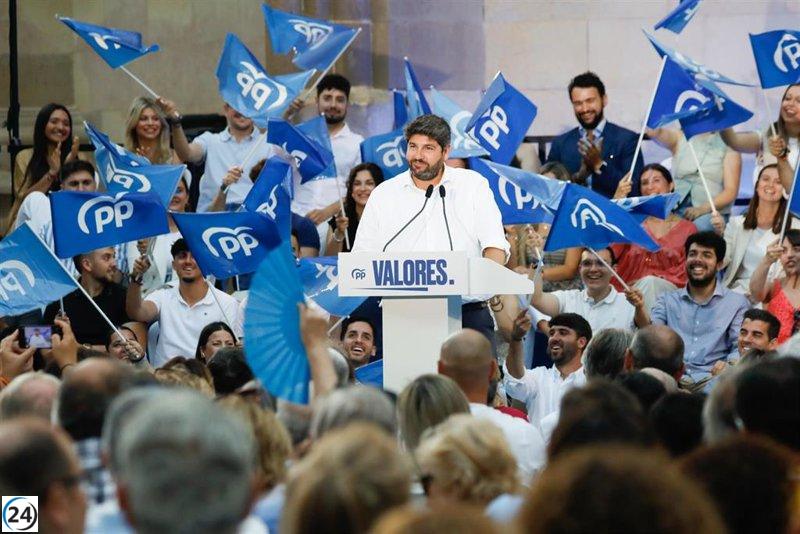 López Miras insta a los votantes del PP a expresarse en las calles si no se les brinda la oportunidad electoral.