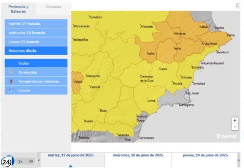 Lorca activa el Plan INUNLOR ante el alerta de tormentas.