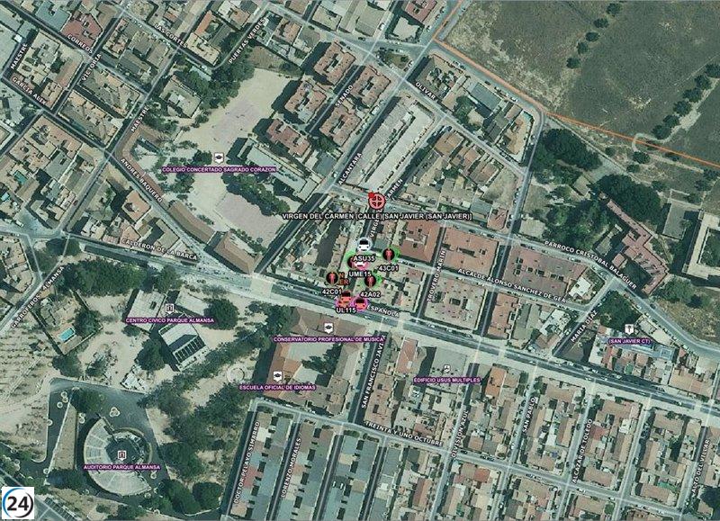 Fallece un hombre de 61 años en incendio de casa en San Javier, Murcia.