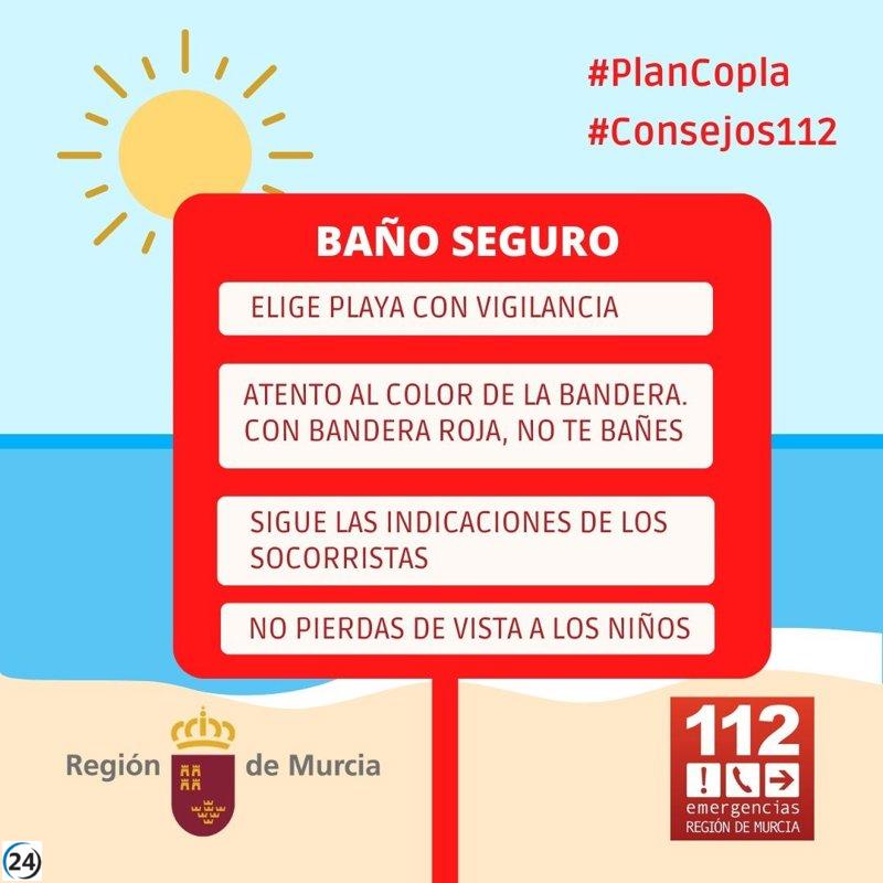 playas de la Región: Bandera roja en Mazarrón y amarillas en La Manga.