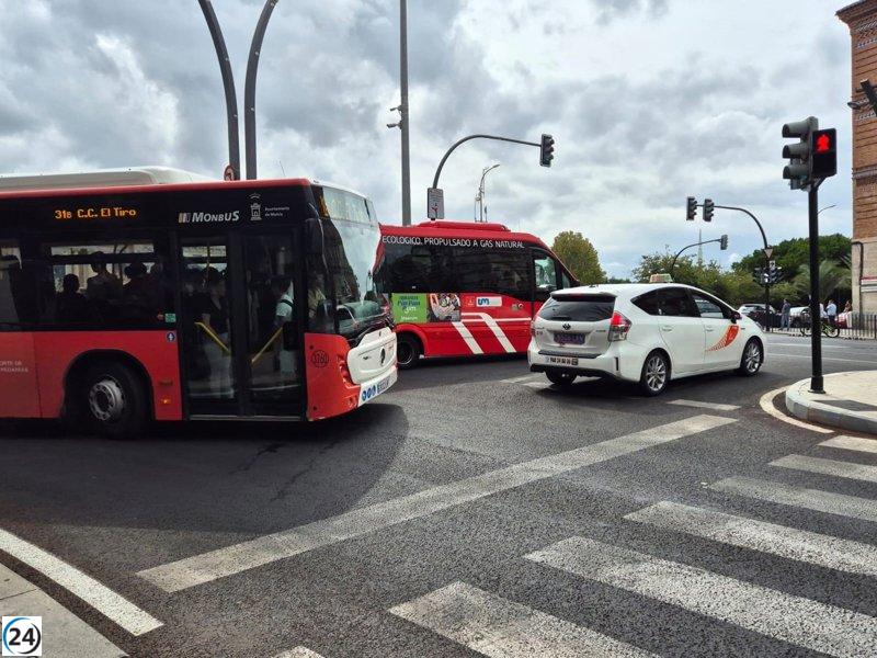 Aumento del 4,8% en el uso del autobús urbano en Murcia durante mayo.