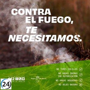 Riesgo extremo de incendios forestales en casi toda la región este jueves.