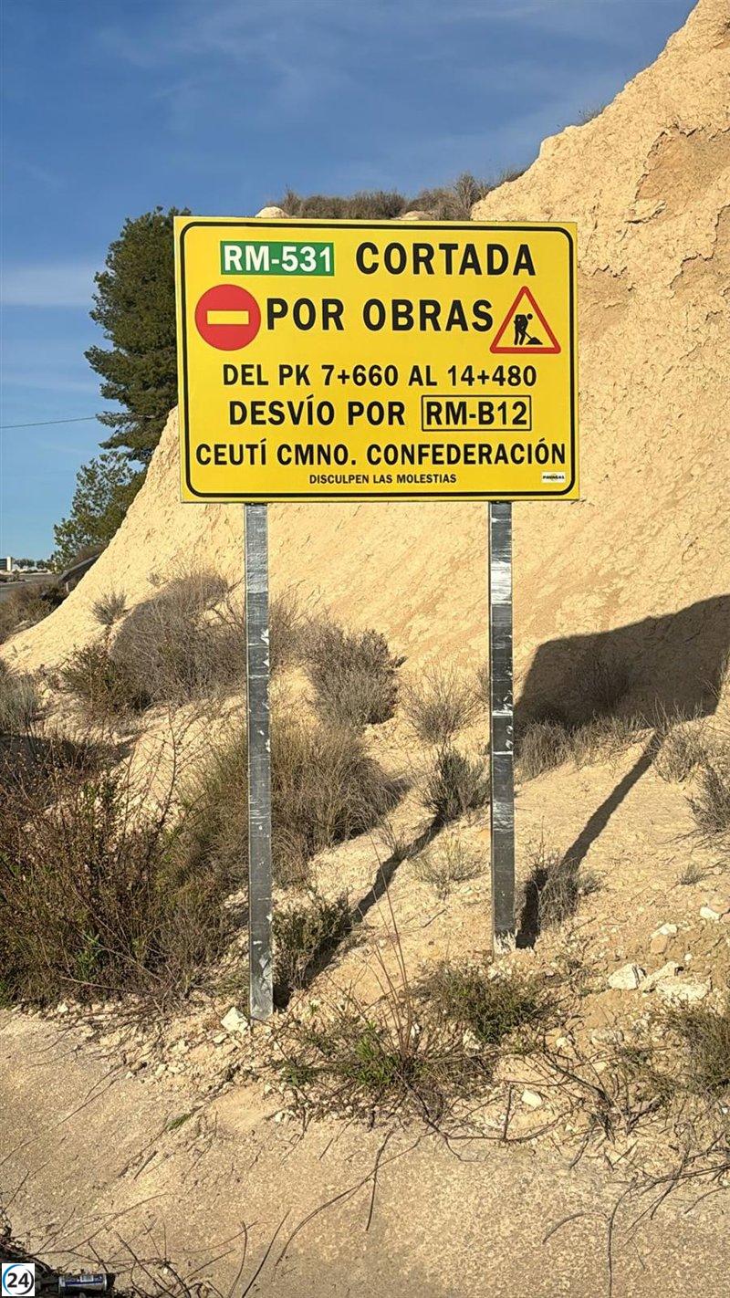 El gobierno adjudica mejoras en la carretera que conecta Alguazas y Campos del Río junto al Arco Noroeste.