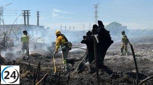 Se apaga el fuego en la zona rural de Monteagudo, en el carril Claras.