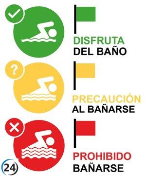 Bandera amarilla en 23 playas de Murcia este jueves.
