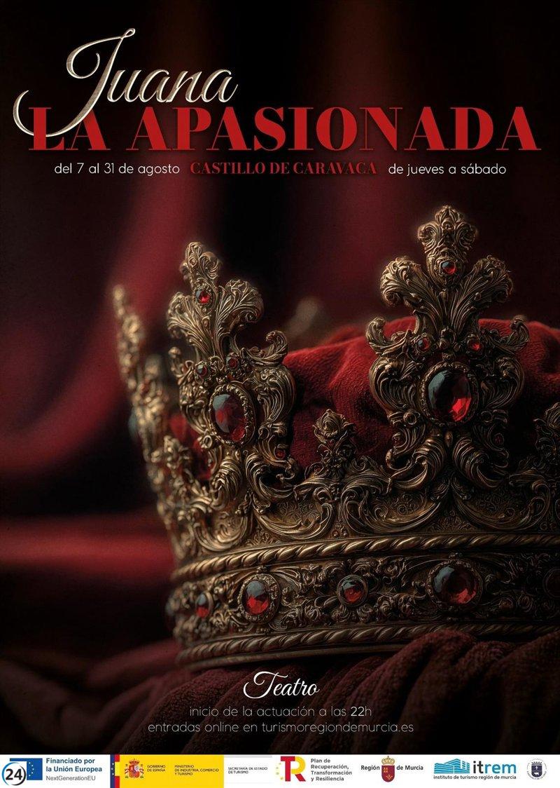 El Castillo de Caravaca revive el teatro en agosto con el debut de 'Juana, la Apasionada'
