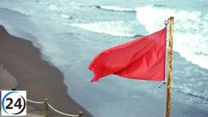 Bandera roja en numerosas playas de la región; amarilla en 20 más este martes.