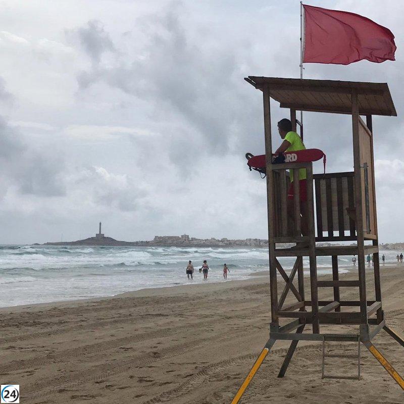 Bandera roja en playas de Águilas y Cartagena este domingo.