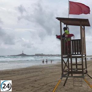 Bandera roja en playas de Águilas y Cartagena este domingo.