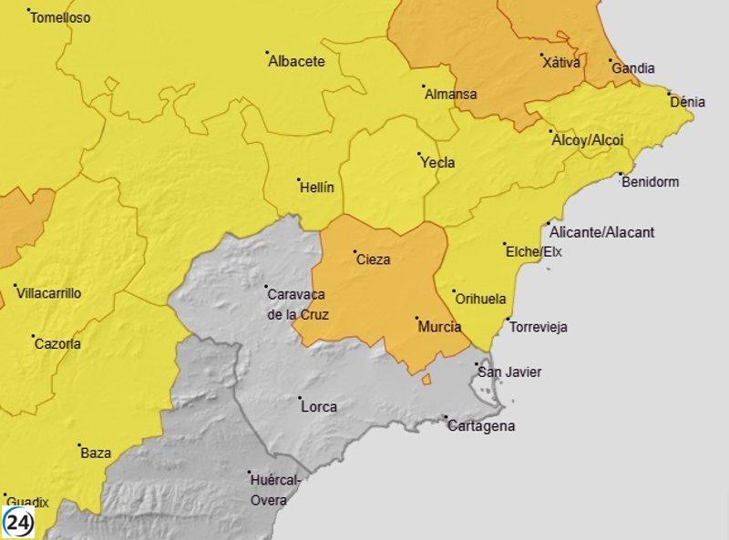 La Vega del Segura bajo alerta naranja por temperaturas extremas de hasta 40 grados este lunes.