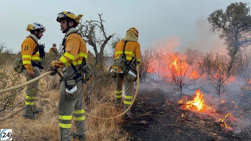 Bomberos forestales de la Región se desplazan a Extremadura para combatir incendios.