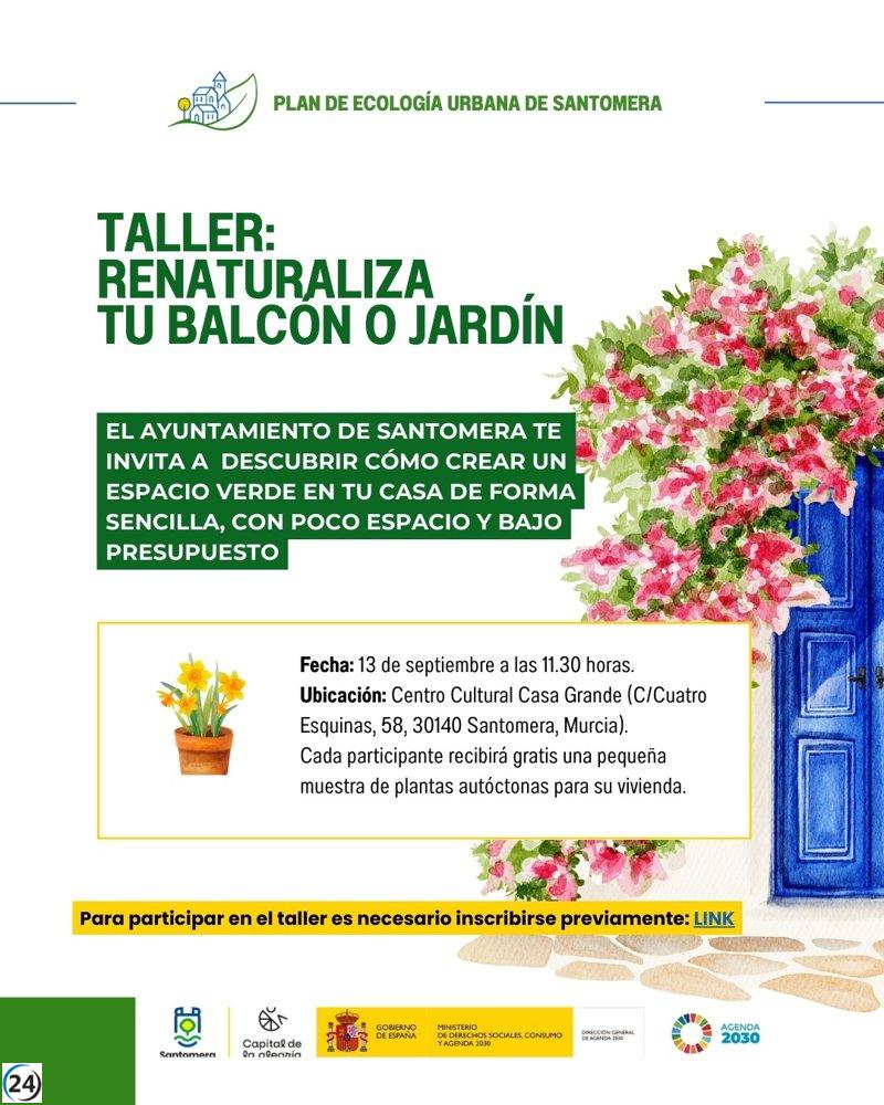 Santomera ofrece taller sin costo para revitalizar espacios verdes en hogares.