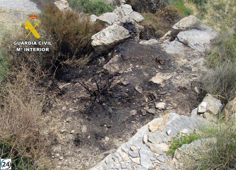 Dos mujeres bajo investigación de la Guardia Civil por incendio en la Batería de Castillitos, Cartagena.