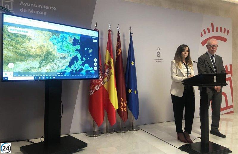 Ayuntamiento de Murcia moviliza más de 800 efectivos para enfrentar la tormenta Alice.