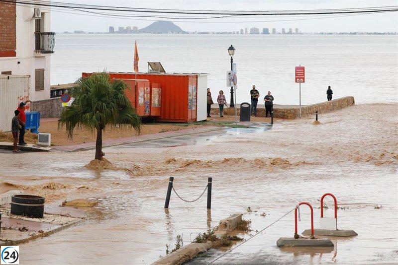 López Miras: El Mar Menor recibe 6 hm3 de agua dulce en recientes lluvias.