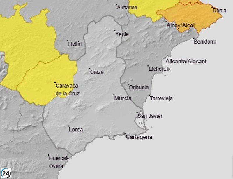 Aemet alerta sobre lluvias y tormentas en el Noroeste este lunes por la tarde.