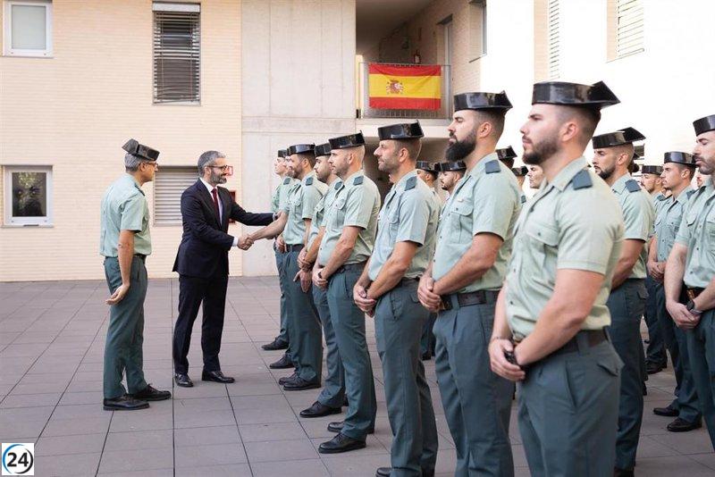 Lucas resalta la mejora en la seguridad de Lorca con la llegada de 45 nuevos guardias civiles.