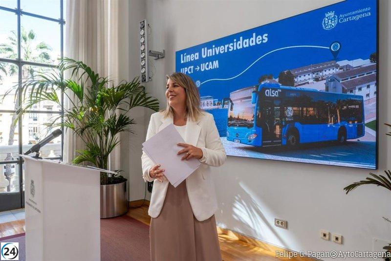 Nuevo servicio de autobús ofrecerá conexión cada 30 minutos entre el puerto y la UCAM Cartagena desde noviembre.