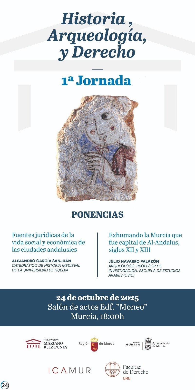 Murcia será sede del ciclo inaugural 'Historia, Arqueología y Derecho' este viernes.