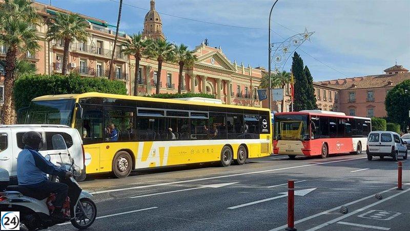 Aumento del 2,7% en el uso del autobús urbano en la Región de Murcia durante octubre.
