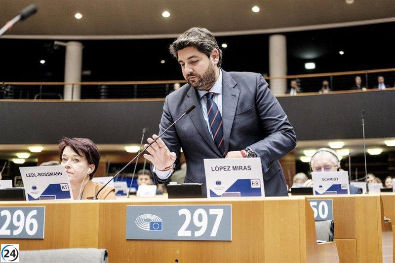 López Miras expresa su rechazo a las políticas perjudiciales en Europa y España, solidarizándose con la indignación de los agricultores.