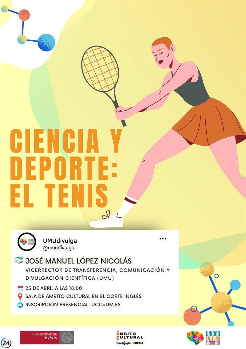 Charla de López Nicolás sobre las disciplinas científicas del tenis en la UMU.
