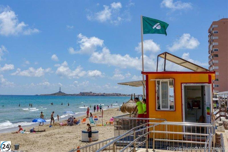Cartagena inaugura 26 puestos de socorrismo en playas para proteger al Mar Menor y el Mediterráneo
