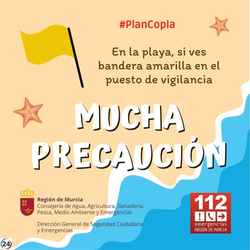 Apertura de puestos de vigilancia en playas con cinco banderas amarillas, este miércoles