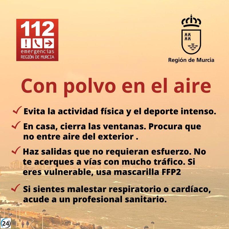 El Medio Ambiente alerta sobre la pobre calidad del aire en Murcia este miércoles.