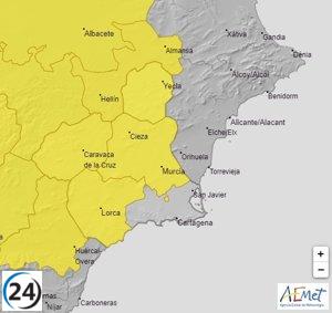 Tiempo adverso preocupa: Aemet alerta sobre lluvias y tormentas este miércoles por la tarde en gran parte de la Región