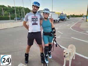 Paula Pasqual, valiente murciana, desafía la adversidad y se convierte en la primera mujer invidente en competir en la maratón de patinaje más extrema del planeta